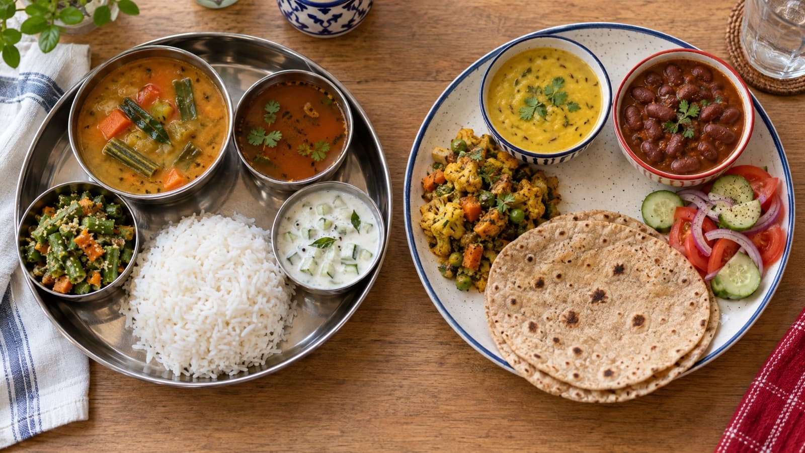 Illustration for An Indian diet that fits you: South Indian and North Indian meal ideas